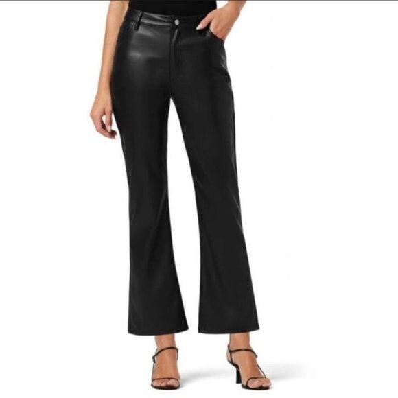 New Joe's Mid Rise Black Faux Leather Cropped Bootcut Jeans Size 31 - Picture 8 of 8